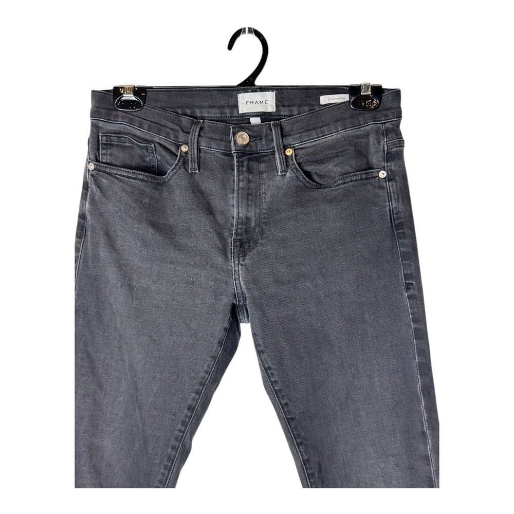 Frame Jeans Men 31 Black Grey‎ Fade To Grey Denim L Homme Slim Streetwear - Picture 4 of 10